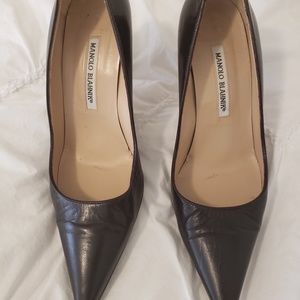 BEAUTIFUL MANOLO BLAHNIK DARK BROWN PUMPS SIZE 39